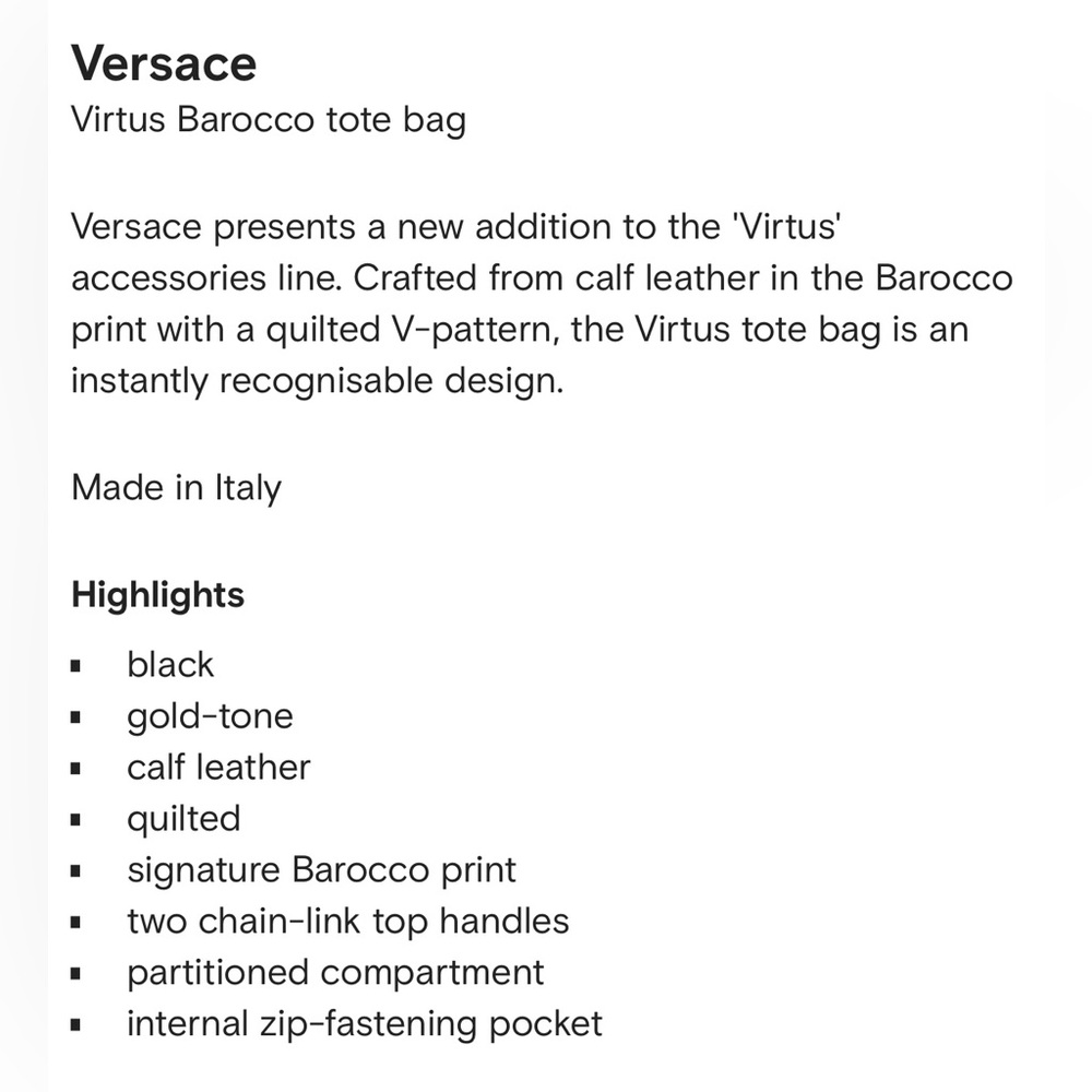 ✨Versace Virtus Tote Bag✨ with tag $2,050✨ - Picture 10 of 11